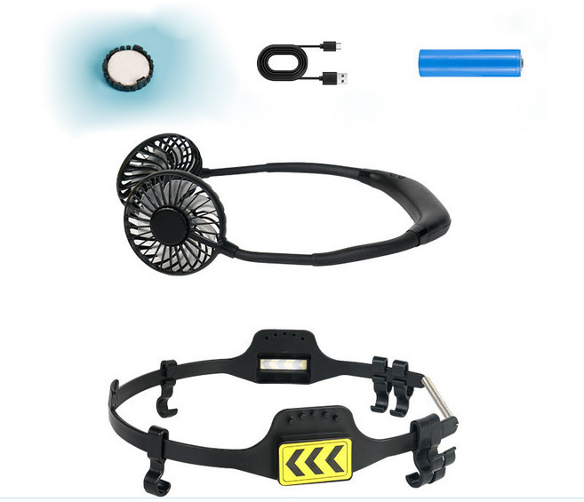 헤드밴드형 탈부착 안전모선풍기 건설현장, 블랙, 1개