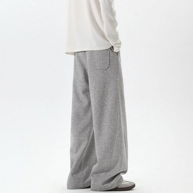 가치스토어 키작남 와이드 트레이닝 바지 빅사이즈 남녀공용 밴딩 루즈핏 팬츠