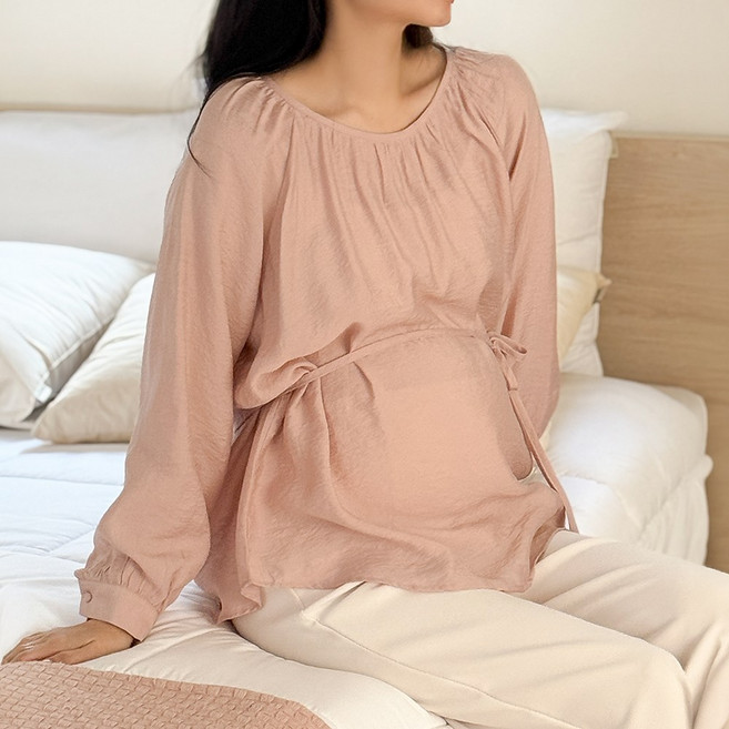 임산부 셔링 블라우스 임부 외출 출근룩 임신 오피스룩 정장 하객룩