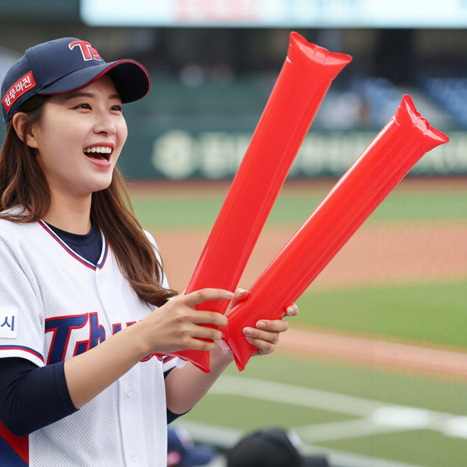또렷한 야구응원봉 1+1 짝짝이 야구응원도구 체육대회 발표회응원봉, 화이트
