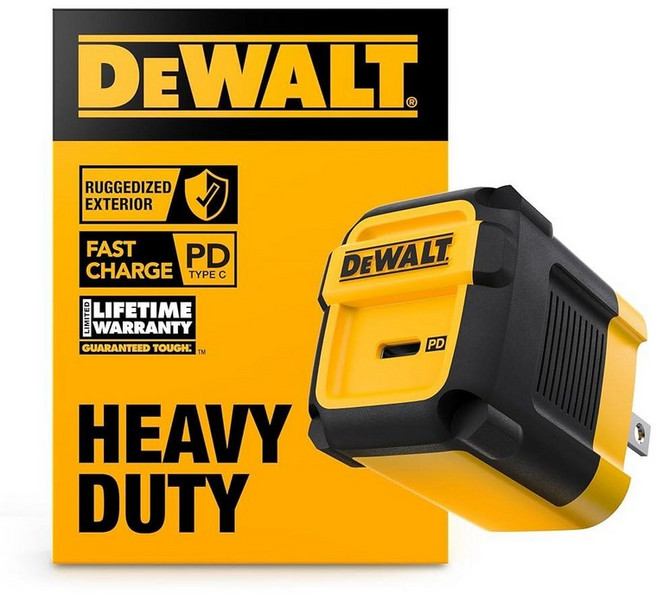 DEWALT 튼튼한 30W PD USB 벽 충전기 작업장 USB-C 충전기 타입 C 고속 충전기 접이식 플러그 아이폰 17 16 15 14 13 프로 맥스 아이패드 프로, 1-Port PD, 1