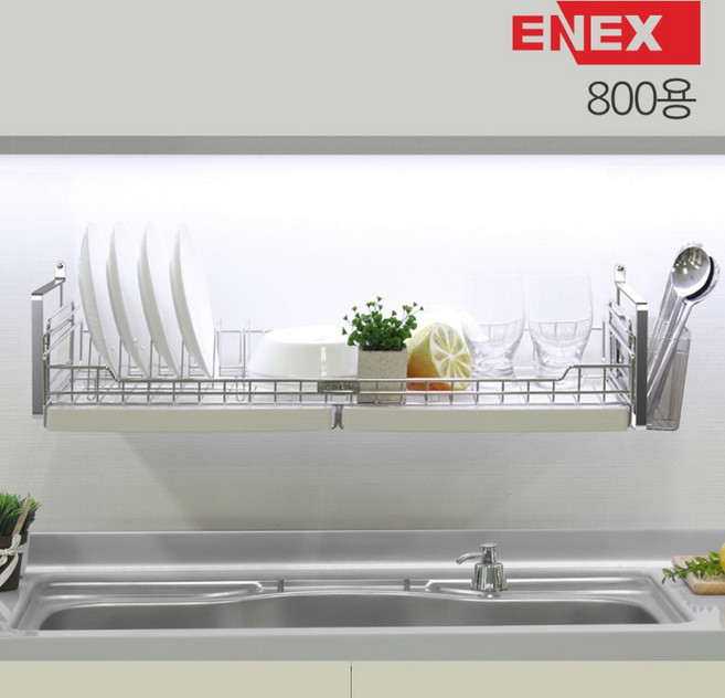 에넥스 에니 1단 벽부착식 식기건조대 800용 싱크대선반 설거지건조대