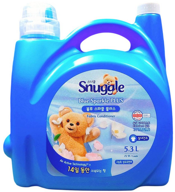 Snuggle 熊寶貝 超濃縮柔軟護衣精 清新皂香 5.3公升, 1個, 5.3L