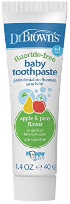 Dr. Browns 불소 없는 아기 치약 영유아 구강 관리 40g 0-3세 1팩, 애플 배