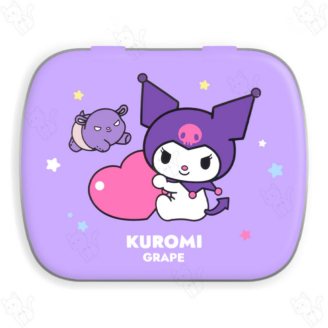 산리오 캔디 쿠로미 포도향 /무설탕캔디 틴케이스, 15g, 1개