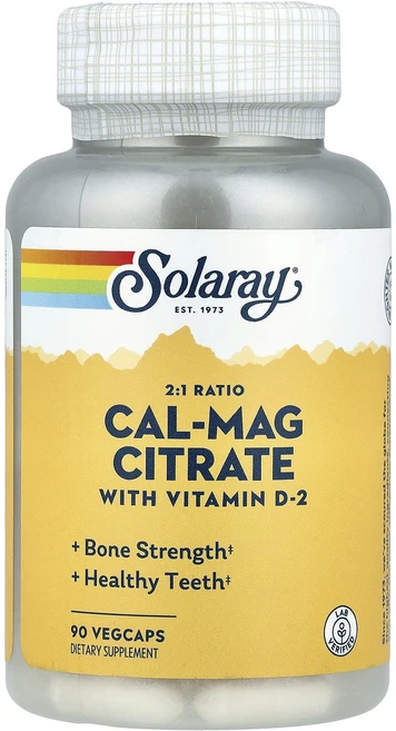 Solaray 비타민 D-2 칼슘-마그네슘 구연산염 함유 베지 캡슐 90정, Solaray비타민D2칼슘마그네슘구연산염함유베지캡슐90, 1개 - 쿠팡