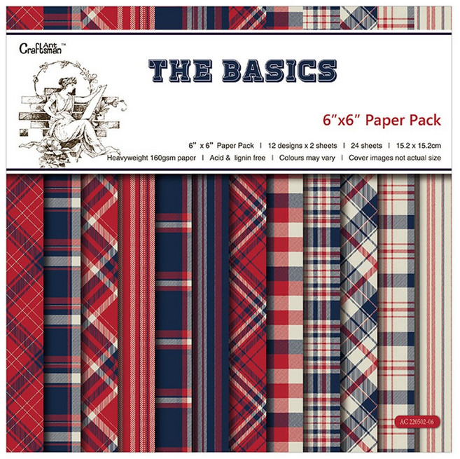 모두의브랜드 다꾸 색종이 예쁜 그림 패턴 빈티지 디자인 배경지 다꾸 만들기 재료 용품 페이퍼 6인치 베이직, 02.베이직 체크2