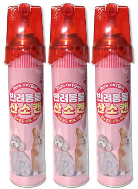 사계절닷컴 산소호흡기 강아지 산소캔 산소마스크 휴대용 산소통 816ml, 3개
