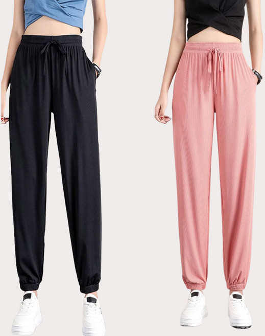 1+1 로로스키니 여성 여자 냉장고바지 여름 조거팬츠 쿨바지 시원한 아이스 바지