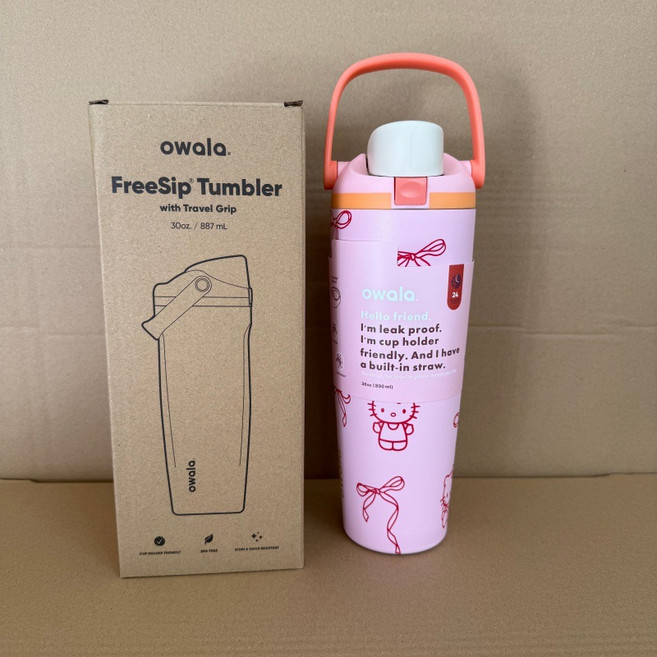 오왈라 Owala FreeSip Sway 스테인리스 스틸-30 온스 890ml, 핑크KT