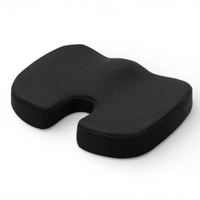 샵리빙 편안한 꼬리뼈 체중분산 메모리폼 엉덩이 방석, 블랙