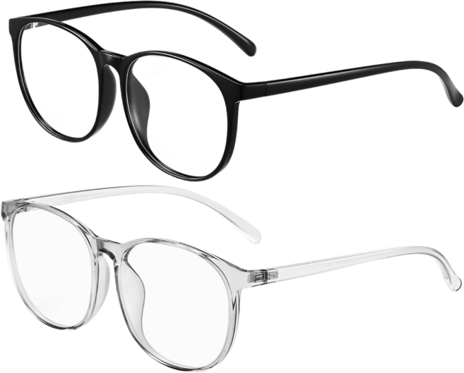 1+1 얼굴이 작아보이는 오버사이즈 뿔테 안경 블루라이트 차단 패션 안경테