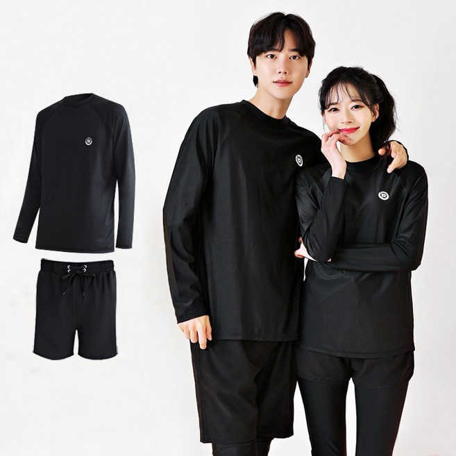 로이몬스터 남녀 상하의 세트 체형커버 무지 오버핏래쉬가드 박시핏 루즈핏 빅사이즈 ~3XL 까지