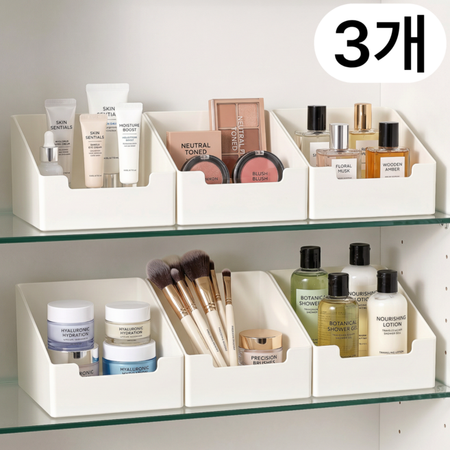 리보레 다용도 욕실 선반 정리함, 3개, 화이트