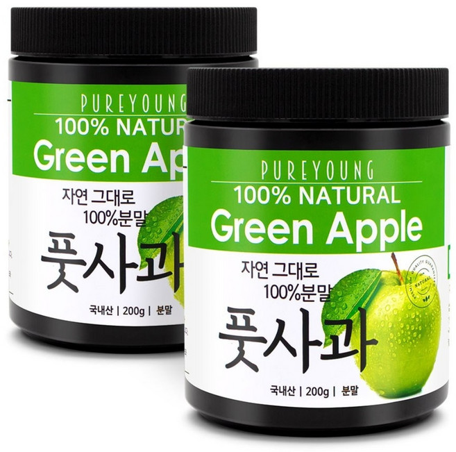 퓨어영 국산 풋사과분말 200g, 2개