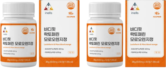 가벼운 관리 바디핏락토페린모로오렌지 600mgx60정, 60회분, 2개