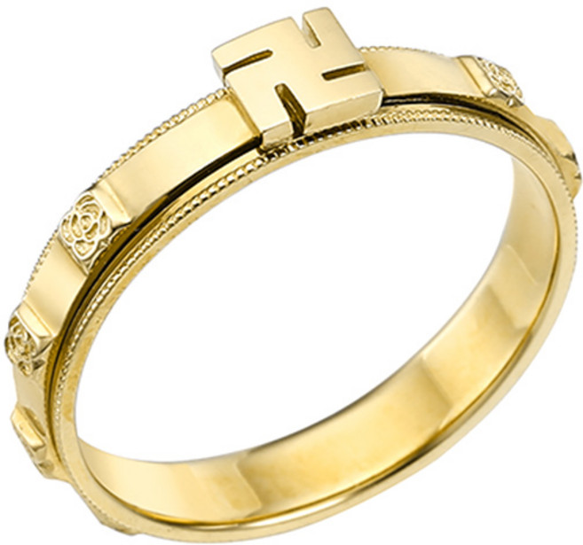 골드캣 14k 18k 장미회전 만자 불교 반지 R1603 각인서비스