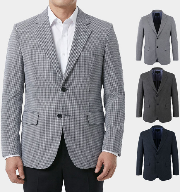 남성 시어서커 봄 여름 콤비 자켓 마이 YCO15 중년