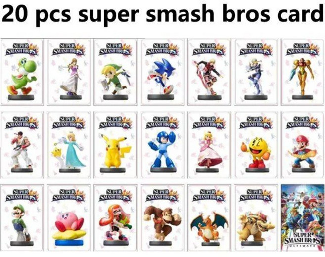 젤다 왕국의 눈물 링크 가논도르프 공주 젤다의 전설 야생의 숨결 아미보 카드, 1개, 20장 슈퍼 스매시 브라더스