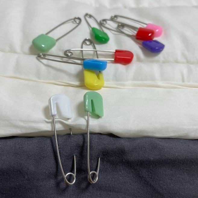 칼라 이불고정 안전옷핀 중형 10개, 1개