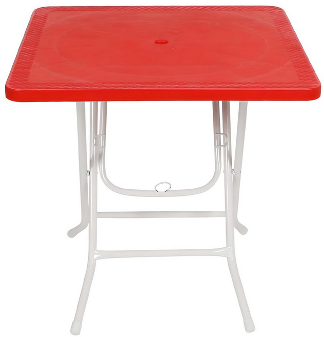 지오리빙 접이식 플라스틱 사각 테이블, 레드