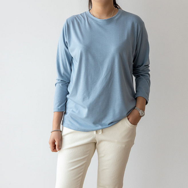 코코세븐 2장 자체제작 빅사이즈 여자 기본 루즈 긴팔 티셔츠