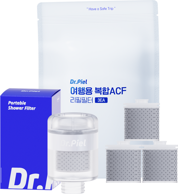(정품) 닥터피엘 여행용 샤워기 필터 형 본품 1개 + 리필필터 1세트(3ea)
