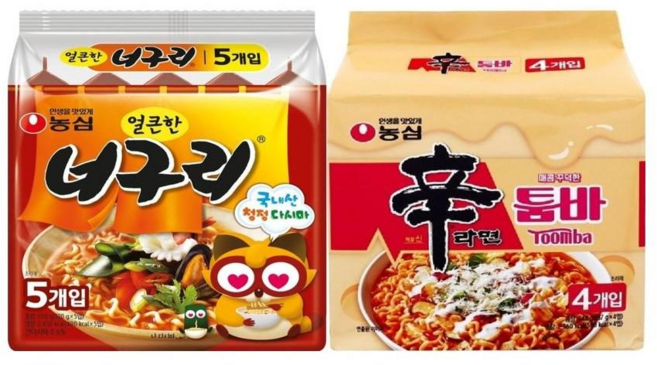 농심 너구리 5입 + 신라면 툼바 4입 번들, 1세트
