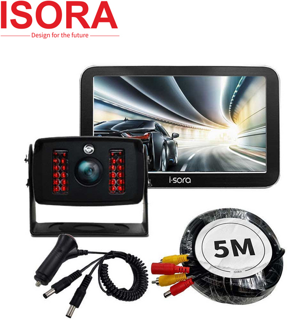 아이소라 화물차 후방카메라 고급형 AHD 풀세트 대형차 버스 트럭, IH-225, 9거치AHD(블랙), Y시거잭+일체형15M