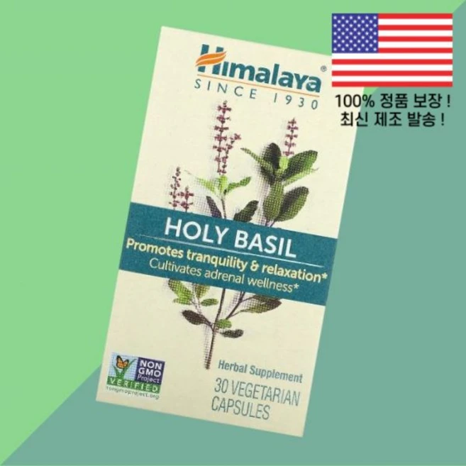 히말라야 홀리 바 식물성 베지캡슐 30정 Himalaya Holy Basil 30 Vegetarian Capsules - 쿠팡
