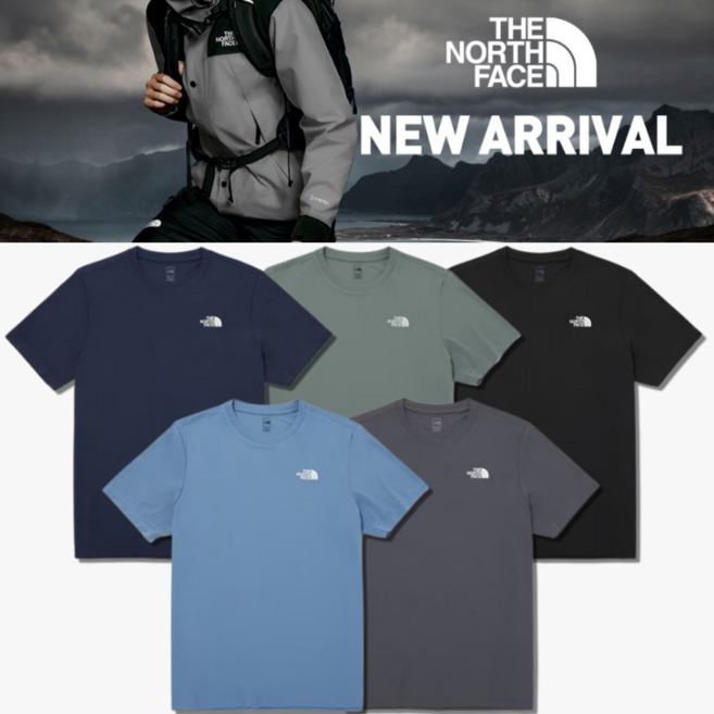 매장정품 노스페이스 남성 데일리 캐주얼 가벼운 시원한 냉감 쿨링 여름 운동 라운드 반팔 티셔츠