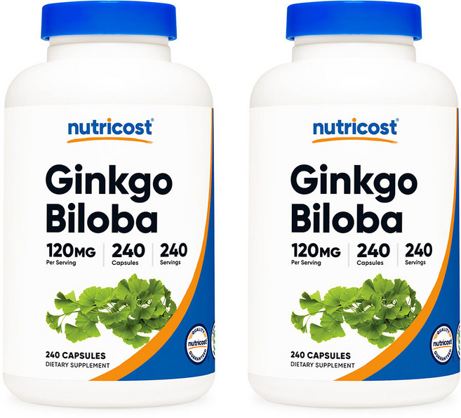 뉴트리코스트 Nutricost 징코 빌로바 120mg 240캡슐 2팩, 240정, 2개