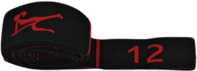 MUSI 瑜珈伸展帶 健身拉力帶 輔助帶 12段, 分段調節彈力帶-黑紅, 1個