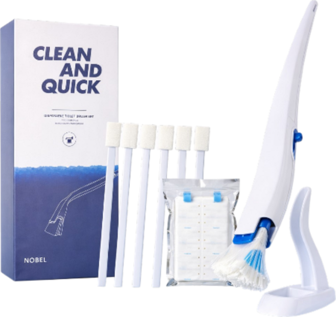 화이트홈 화장실 변기클리너 변기청소 솔 틈새 냄새제거 브러쉬 세트, 핸들