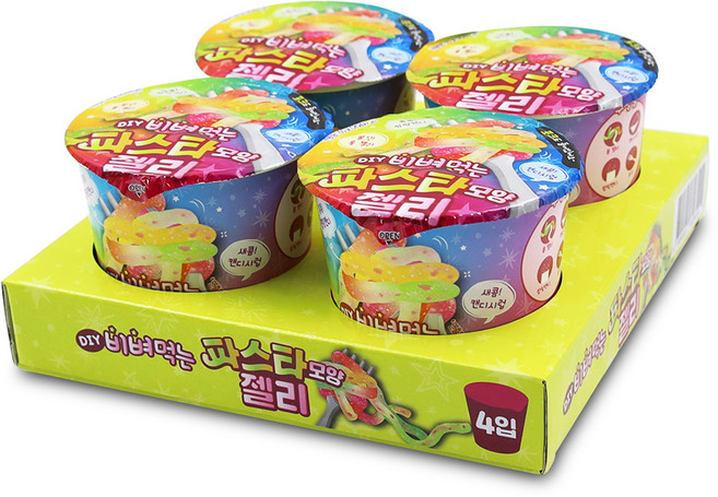 비벼먹는 파스타 모양 젤리, 65g, 4개