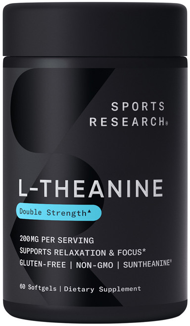 스포츠리서치 L-테아닌 200mg 소프트젤 글루텐 프리, 60정, 1개