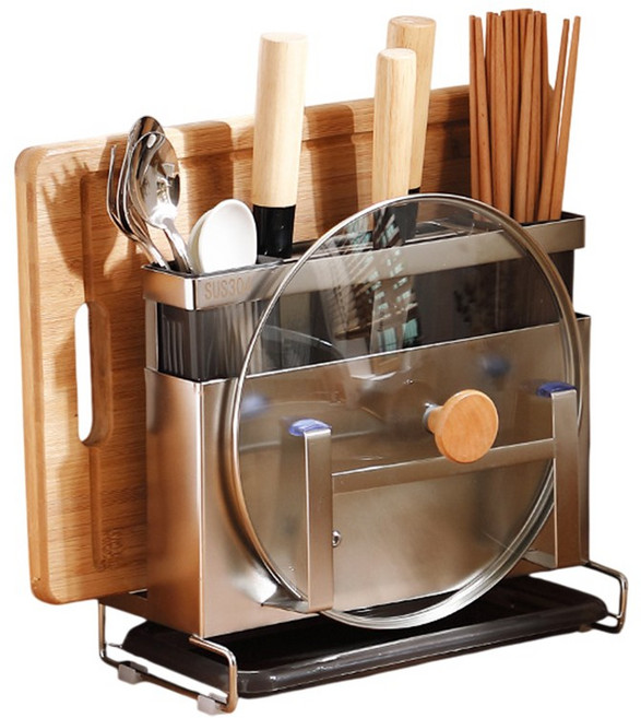 品樂生活 瀝水架 PK2814-ST 刀板架 鍋蓋架 筷架 刀架 湯勺架, 不鏽鋼, 1個, 1層