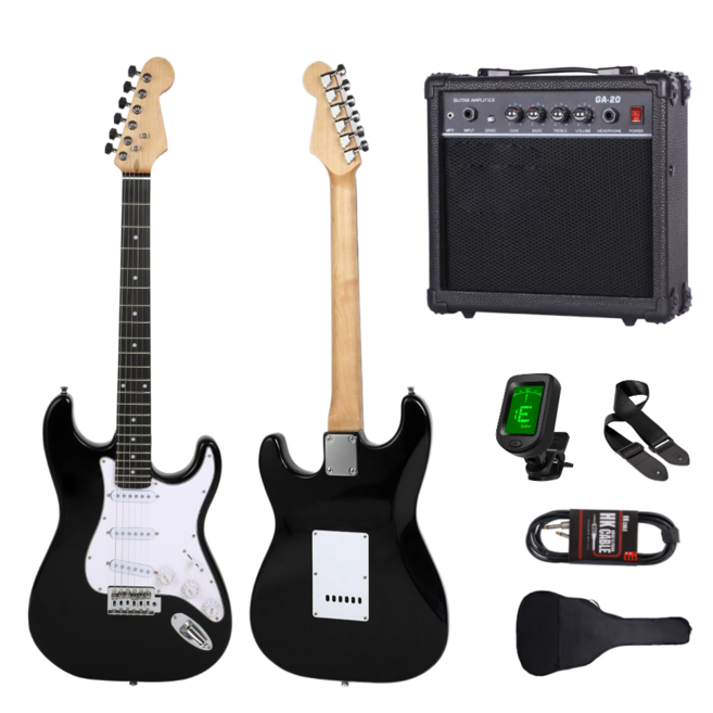 롤링웨이브 [20W스피커포함] 일렉기타 앰프 세트 입문용 패키지 학생용 초보용 전자기타, 1개, 블랙, ST01