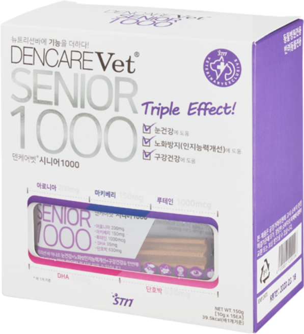 덴케어벳 시니어 강아지 고양이 껌 30p, 10g, 1