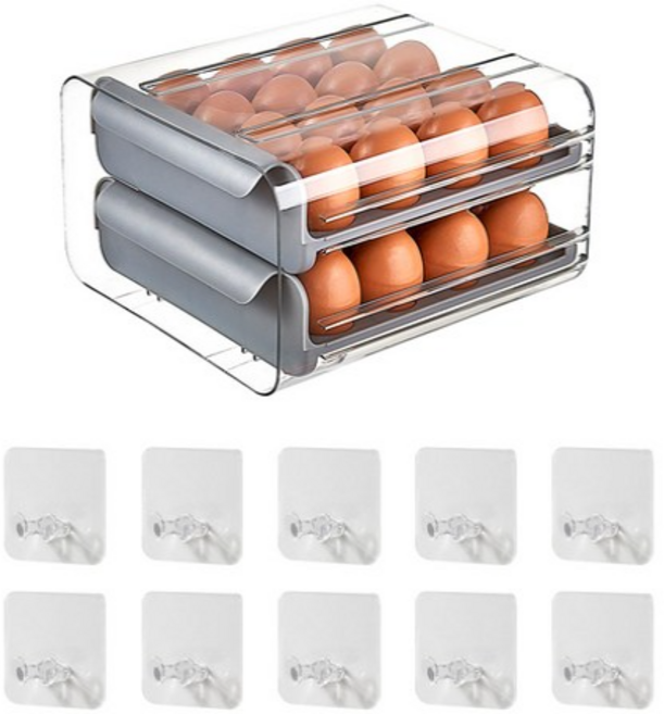 구디푸디 32구 계란 트레이 + 코드걸이 10p 세트, GRAY COLOR, 1세트