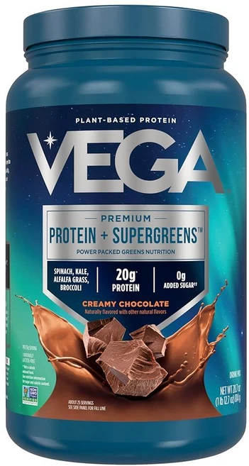 Vega 베가 프로틴 앤 그린스 단백질 파우더 초콜릿 20g 식물성 단백질 0.8kg 12팩 단백질보충제 - 쿠팡