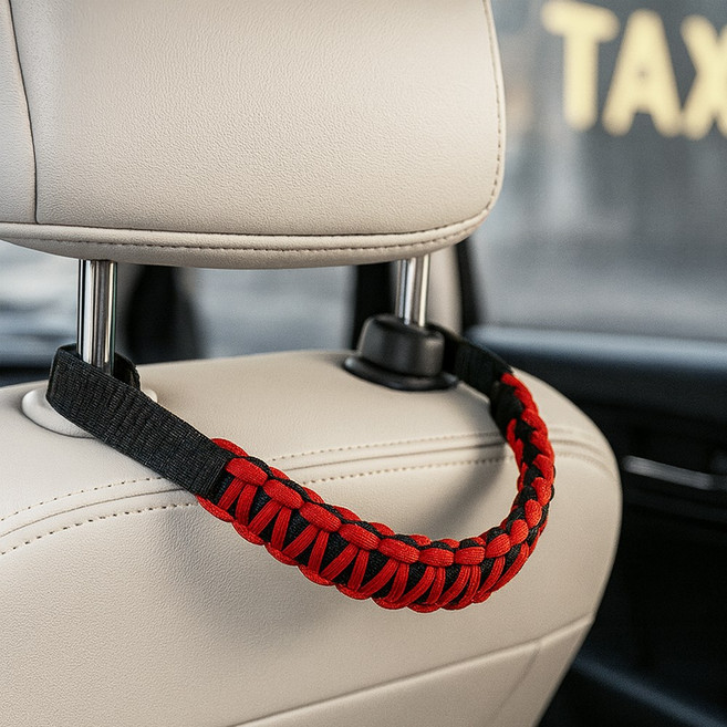 프랜베이 튼튼한 차량용 헤드레스트 손잡이, 레드, 1개