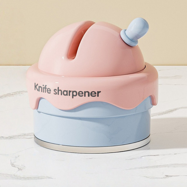 MORIG 아이스크림 모양 가정 주방용 흡착식 칼갈이 가위갈이, 1개, 핑크