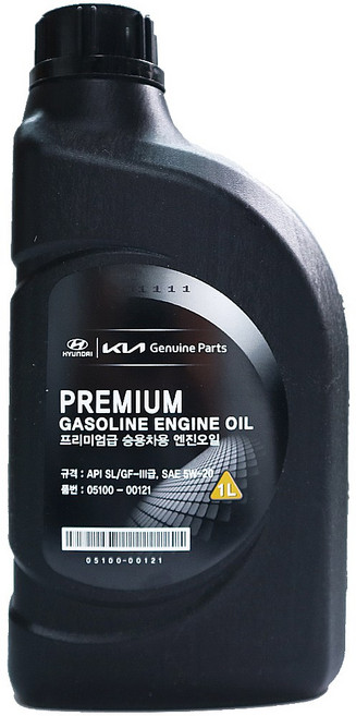 현대모비스 순정 프리미엄 승용차용 가솔린 엔진오일 5w20 1L, 05100-00121, 1개
