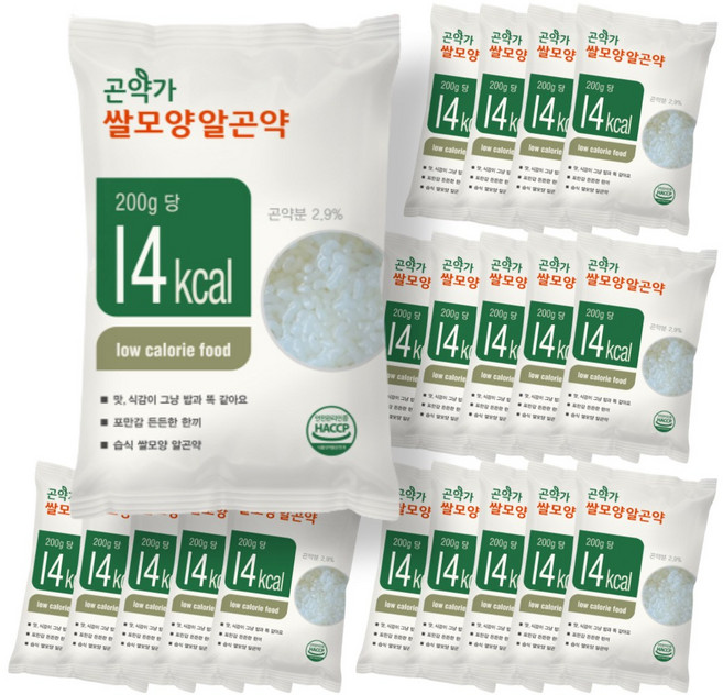 곤약가 쌀모양알곤약 곤약쌀 곤약미 14kcal, 200g, 20개