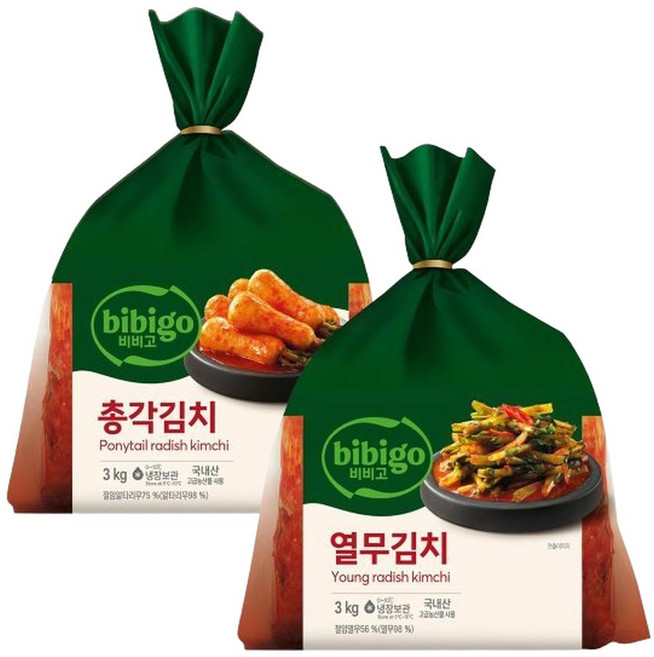 본사배송 비비고 대용량 김치 (총각김치3kg+열무김치3kg), 3kg, 1개