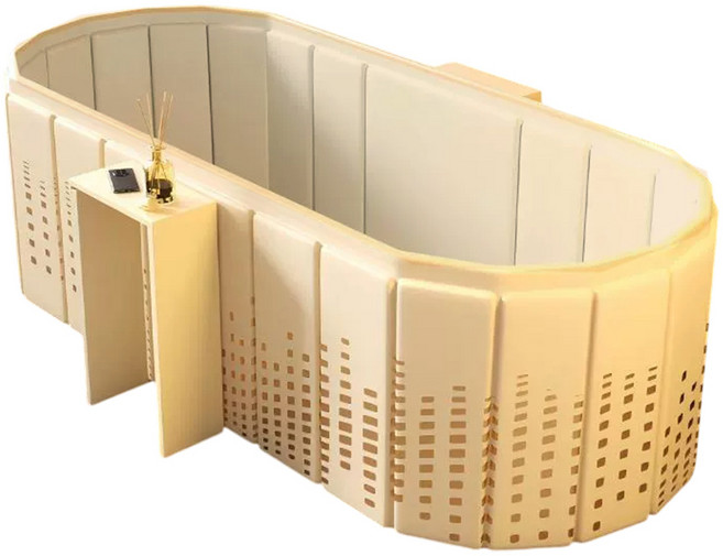 UB 접이식 욕조 미니 테이블 무조립 이동식 반신욕 목욕통 성인용 대형, 1개, 우드