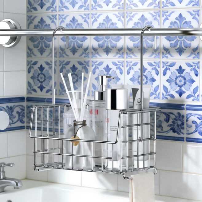 무타공선반 욕실수납 욕실 선반 무타공욕실선반, 1개, 실버