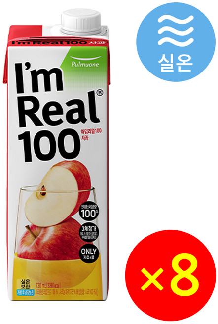 아임리얼 100 사과, 730ml, 8개