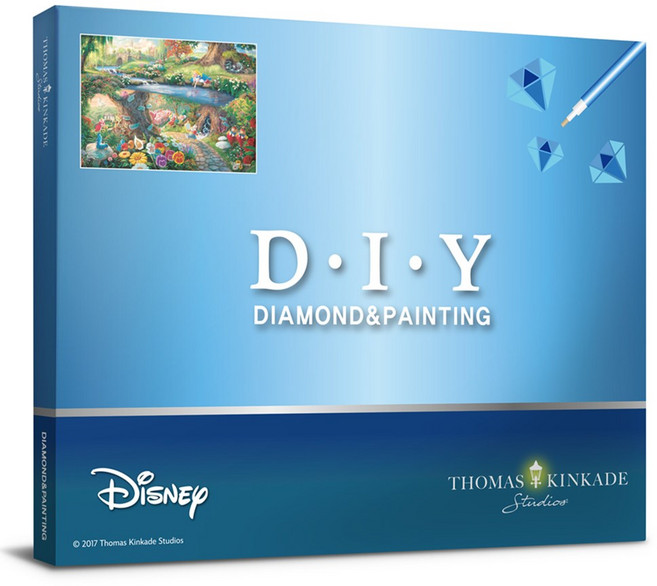 디즈니 토마스 킨케이드 이상한 나라의 앨리스 보석십자수 캔버스 40x50cm DT5005, 1개, 단품